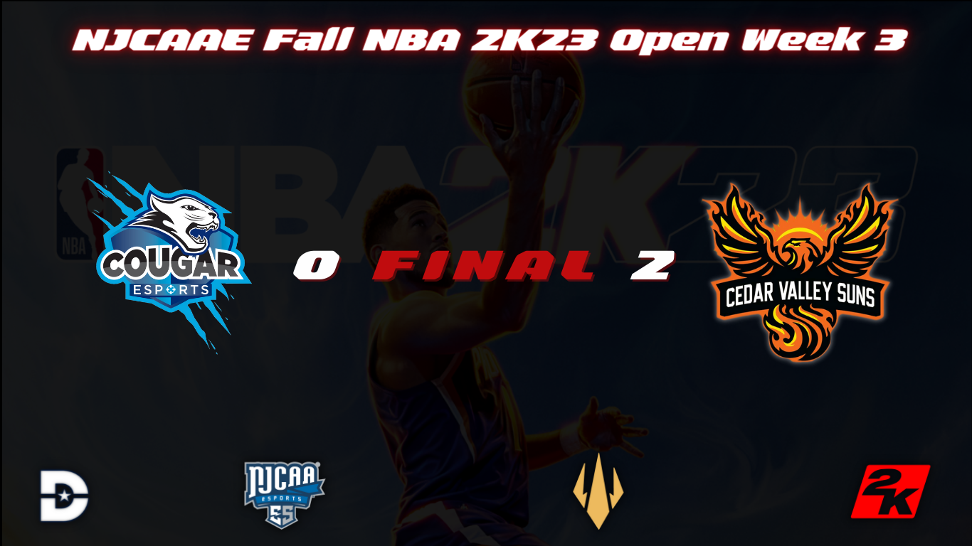 Dallas College Cedar Valley defeats Camden County College Esports 2-0 in week 3 of the NJCAAE NBA 2K fall open
