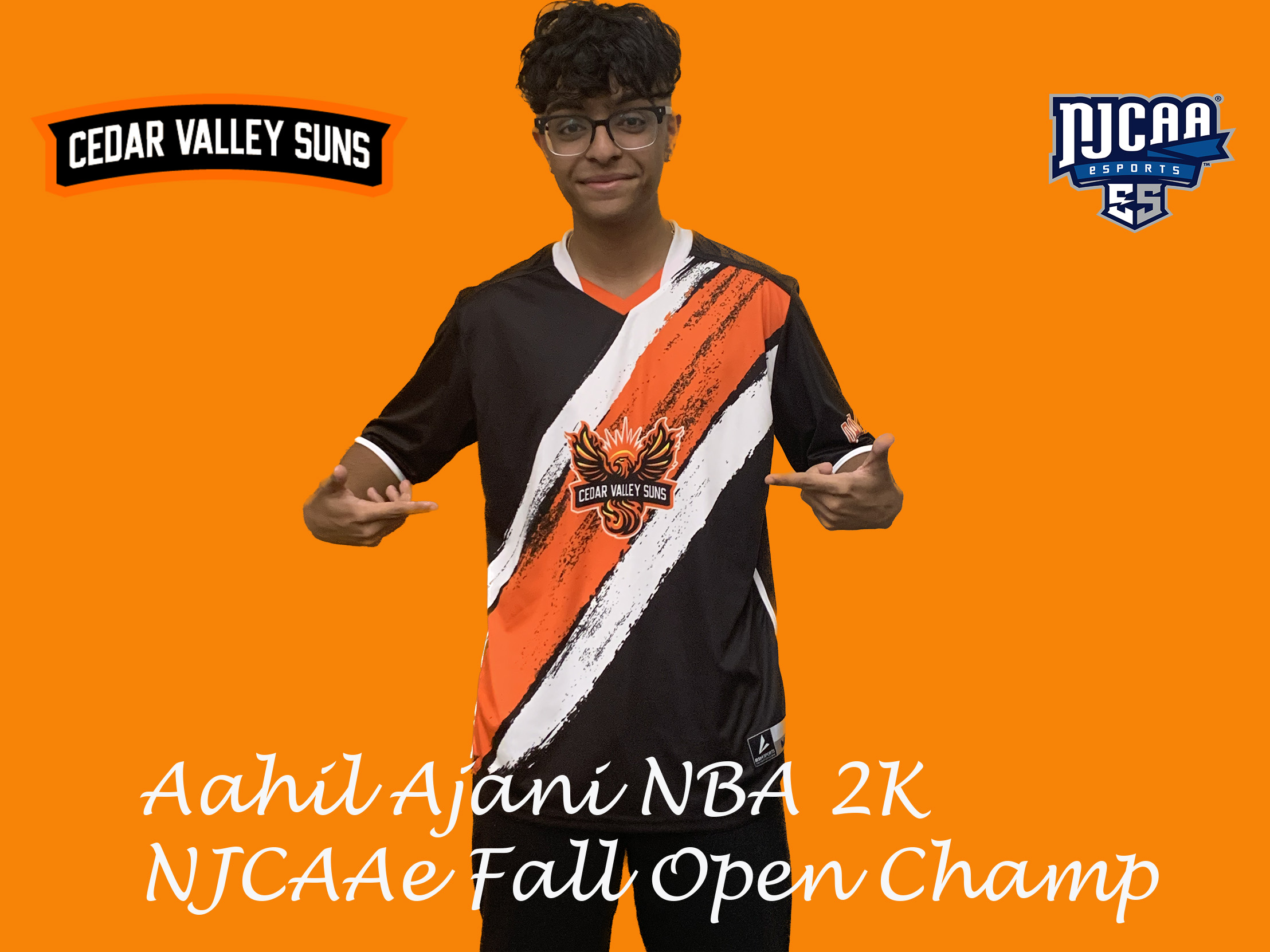 Aahil Ajani Fall NJCAAe NBA 2K Fall champion.