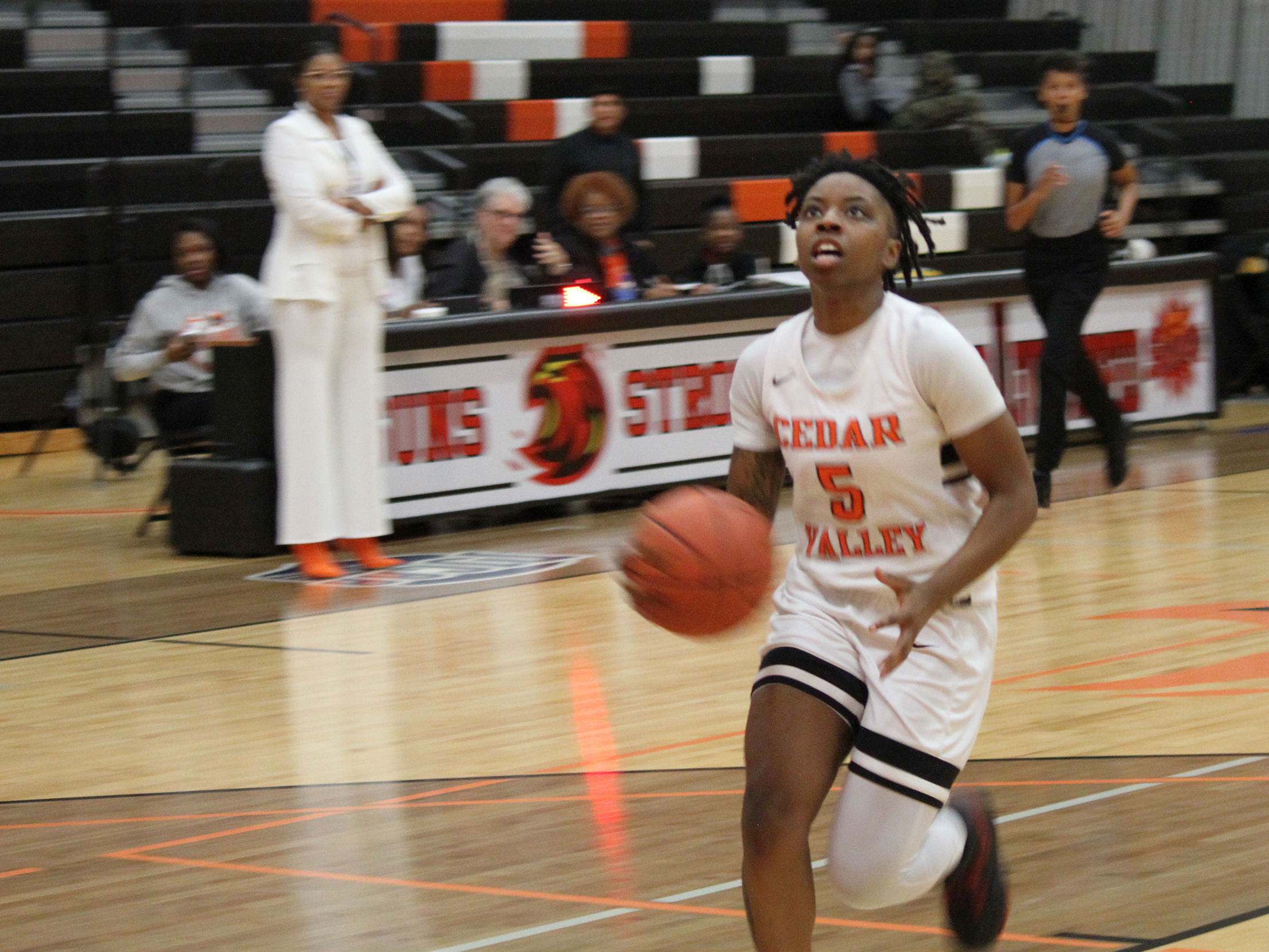 Dallas College Cedar Valley's Shandrea Yeldell scored 24 points in Monday's 86-55 win over Southwestern Adventist University at home. 